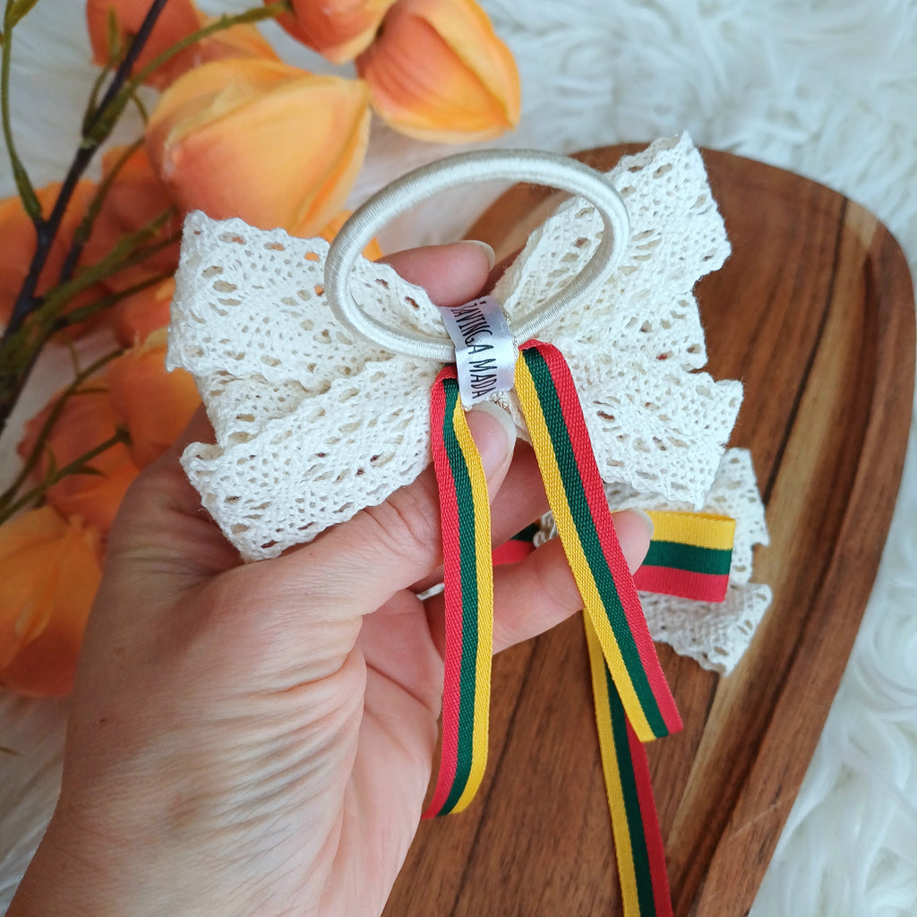 LT atributikos plaukų gumelės beige spalva